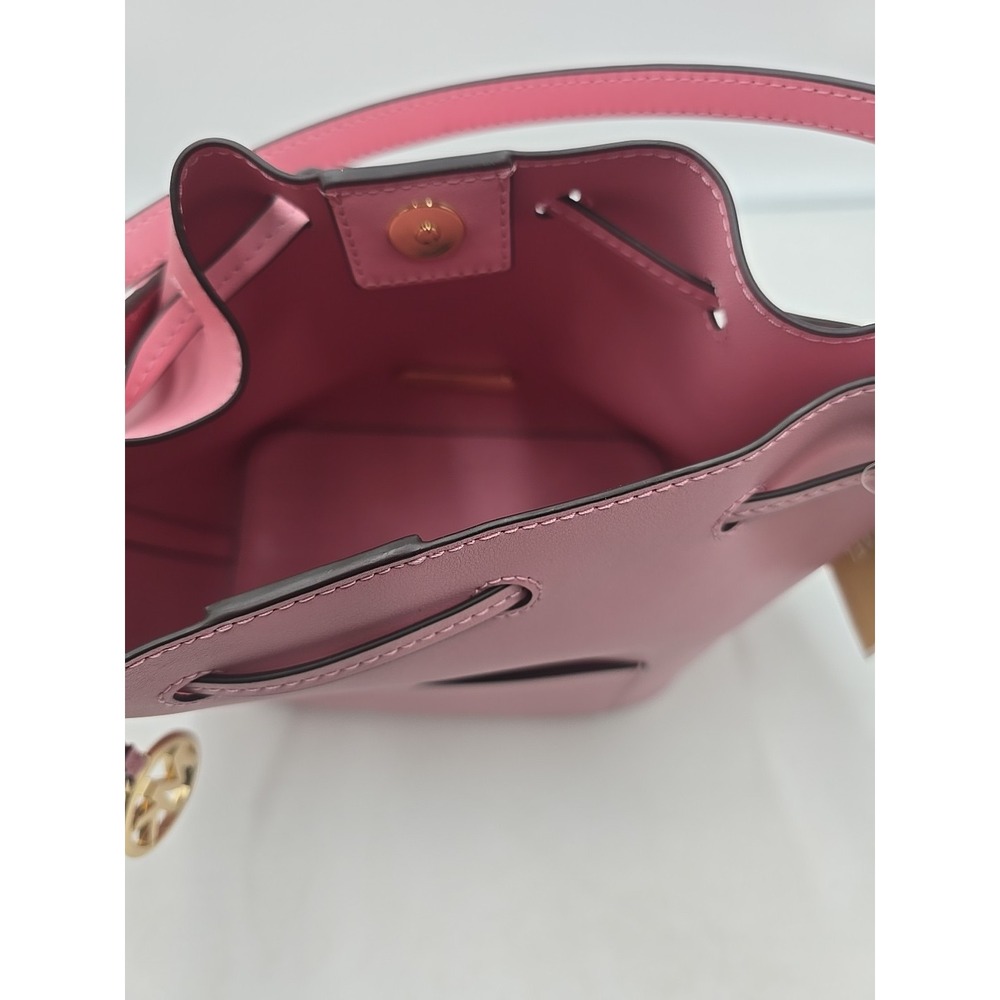 NEW MICHAEL Michael Kors Eden Medium Leather Pink Bucket Shoulder Bag MSRP $398. - Picture 5 of 16
